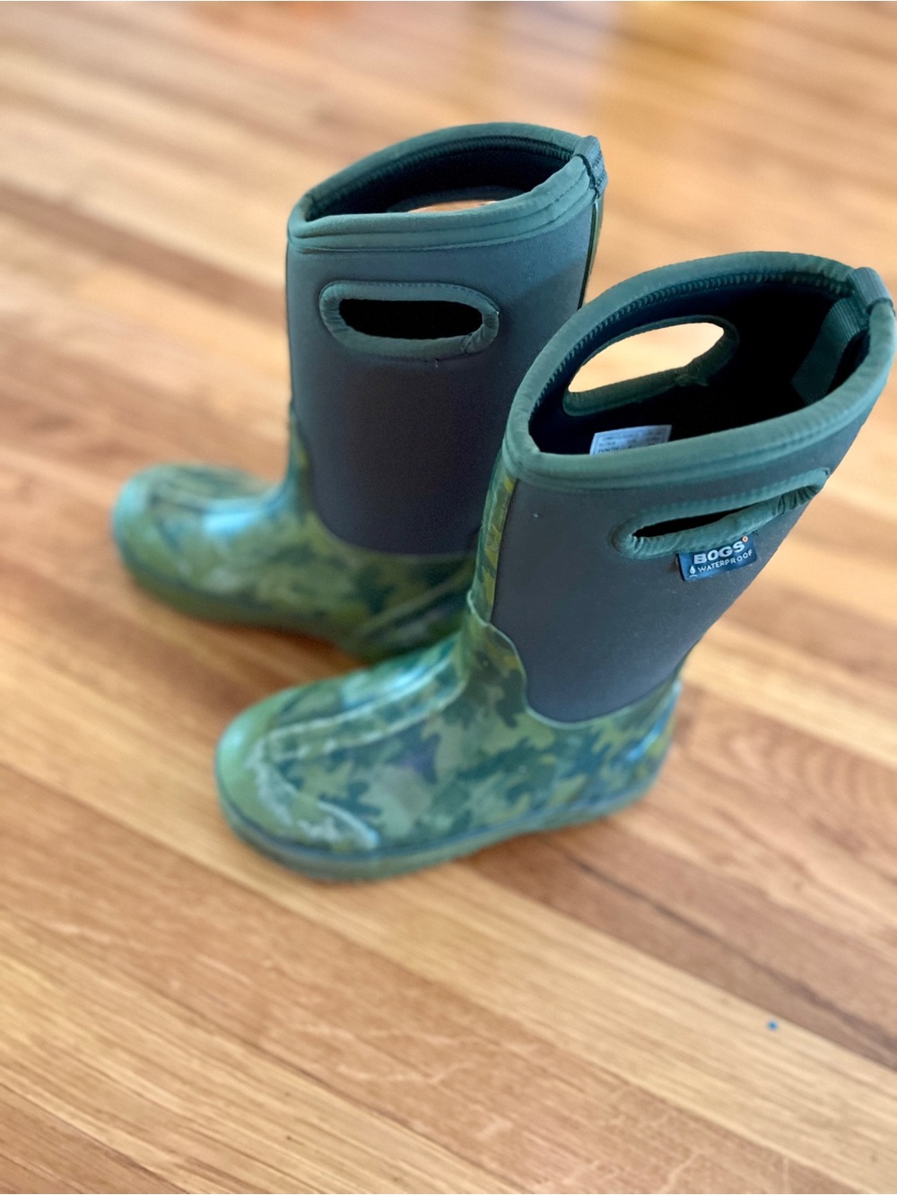 Bogs Kids Olive Green Camo Waterproof Rain Boots